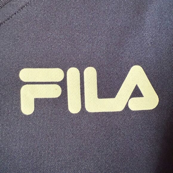 FILA Snap Button Tearaway Bell Sleeve Track Crop Top in Navy Blue size Small - Picture 3 of 10